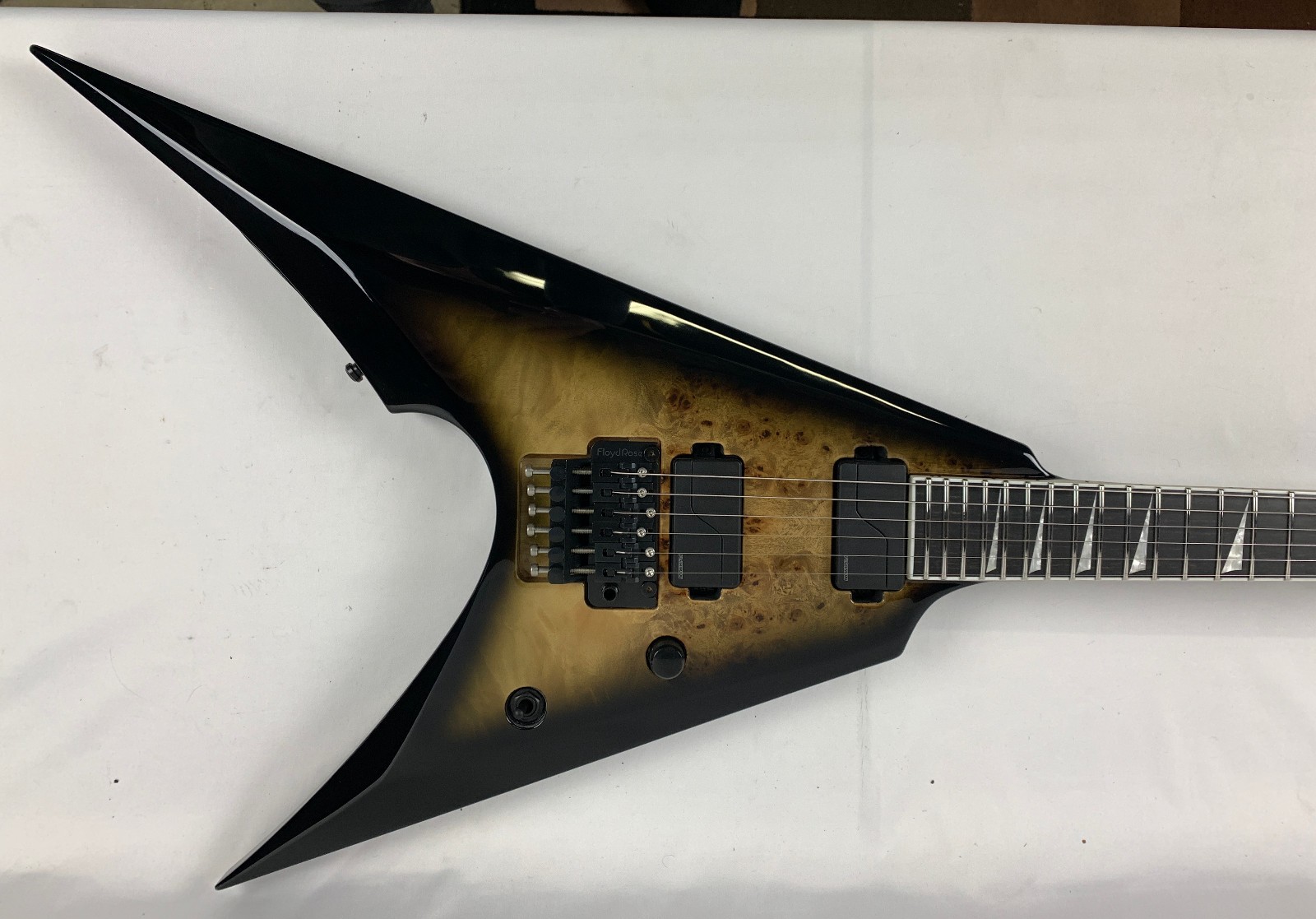 ESP E-II Arrow NT Burl Maple BM Nebula Black Burst Electric Guitar +Case B-Stock