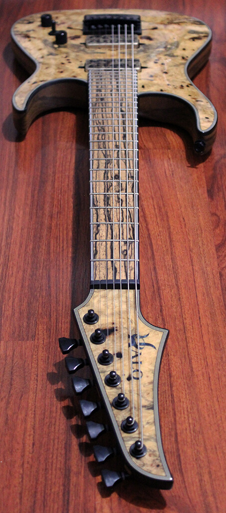 Halo Guitars MERUS 7-string (27″) EVERTUNE, Buckeye Burl, Pale Moon Ebony, I2261