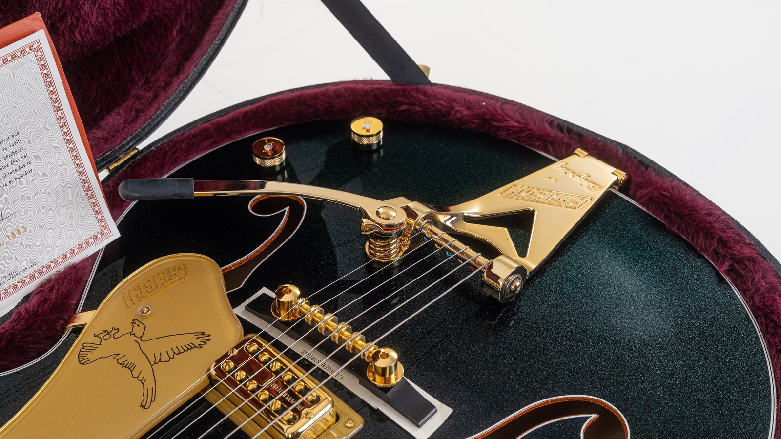 Gretsch G6136TG-58 1958 Custom Falcon LE SH Electric Guitar Ebony, Emerald Night