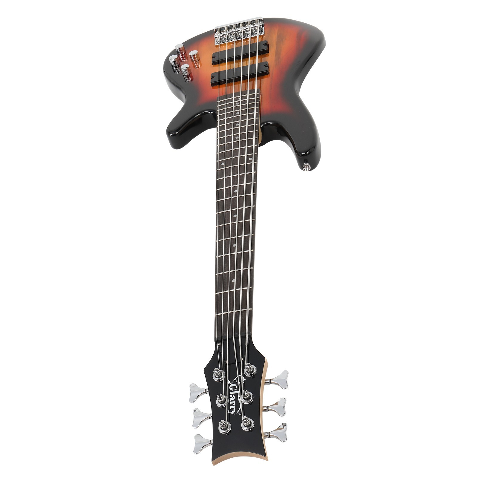 US 36″ Full Size GIB 6-String Electric Bass Guitar Sunset Color W/Bag Strap Pick