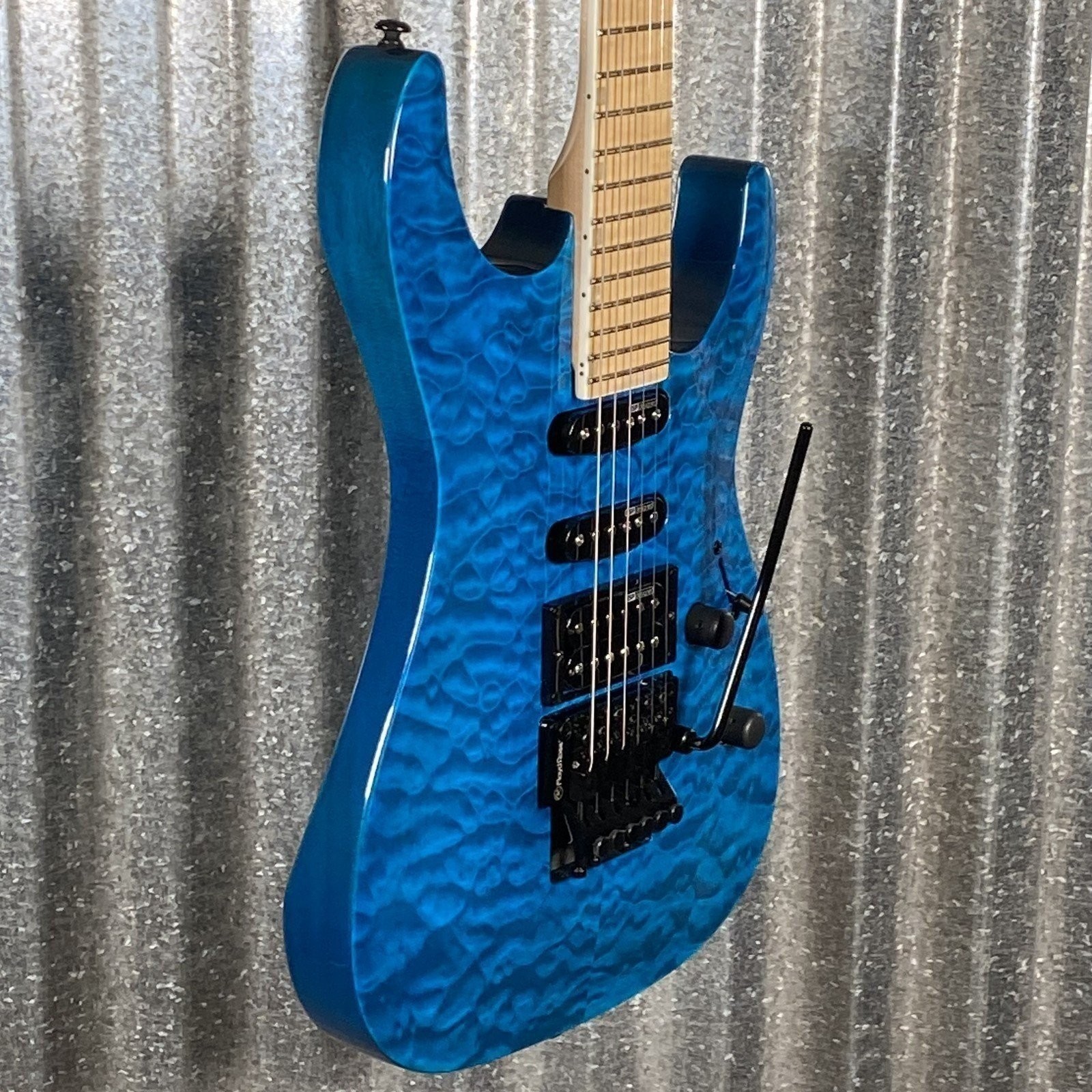 ESP LTD MH-203QM See Thru Blue Quilt Top Guitar MH203QMSTB #2634 Used