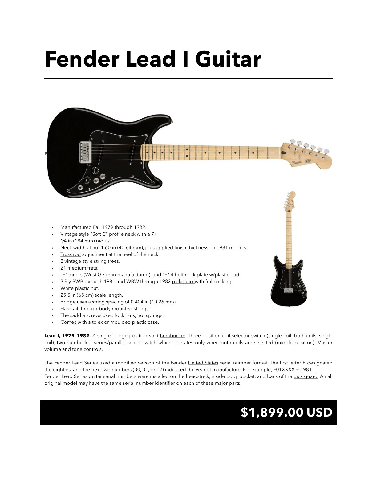 Fender Lead I Guitar