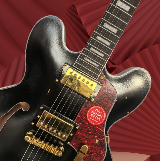 Hot sale ES 335 Electric Guitar Maple neck Bigsby Gold Parts Semi-Hollow Body