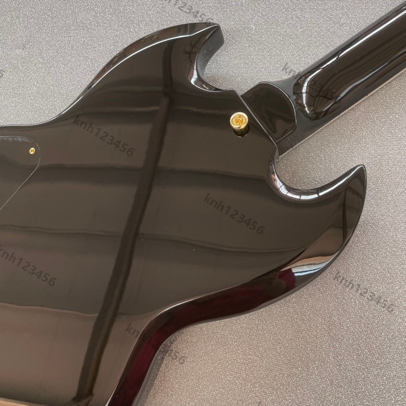 Solid Body Electric Guitar Bone Nut Stainless Rounded Fret Edge Gloss Black