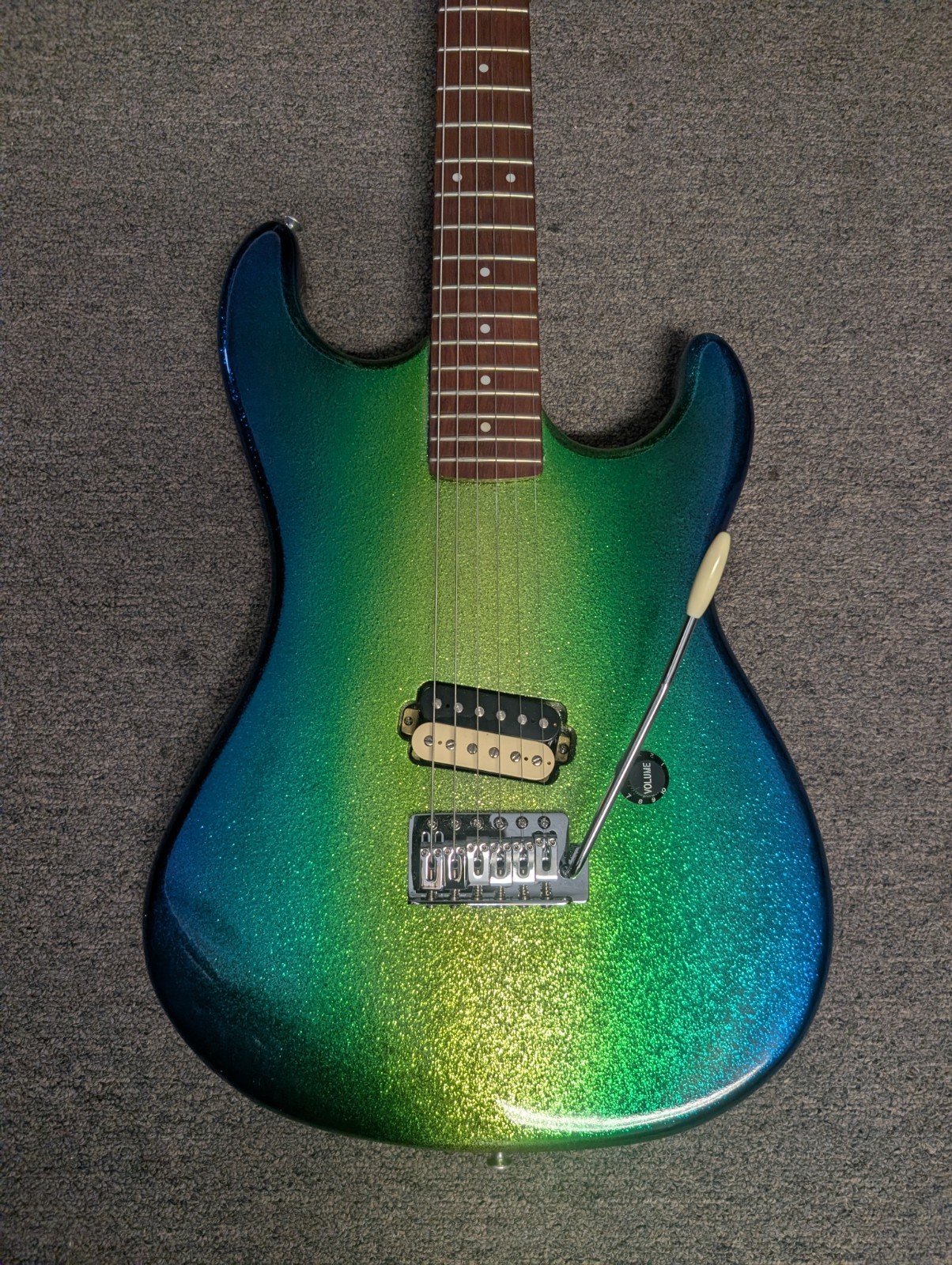 Kramer Baretta Special Electric Guitar Blue/Green Sparkle w Trem Arm Gig Bag