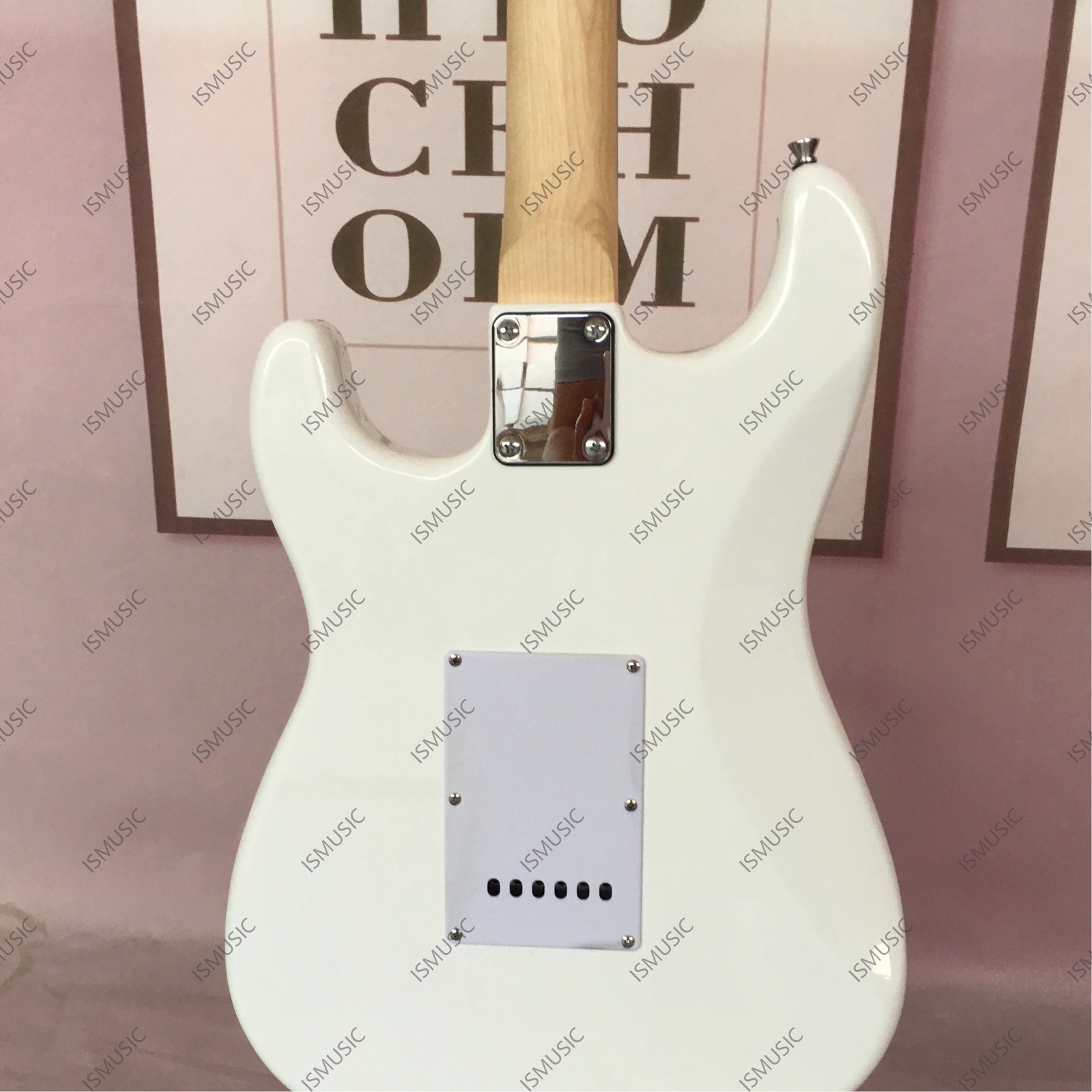 Solid Body Electric Guitar Stainless Steel Rounded Fret Edge White-Purple Finish