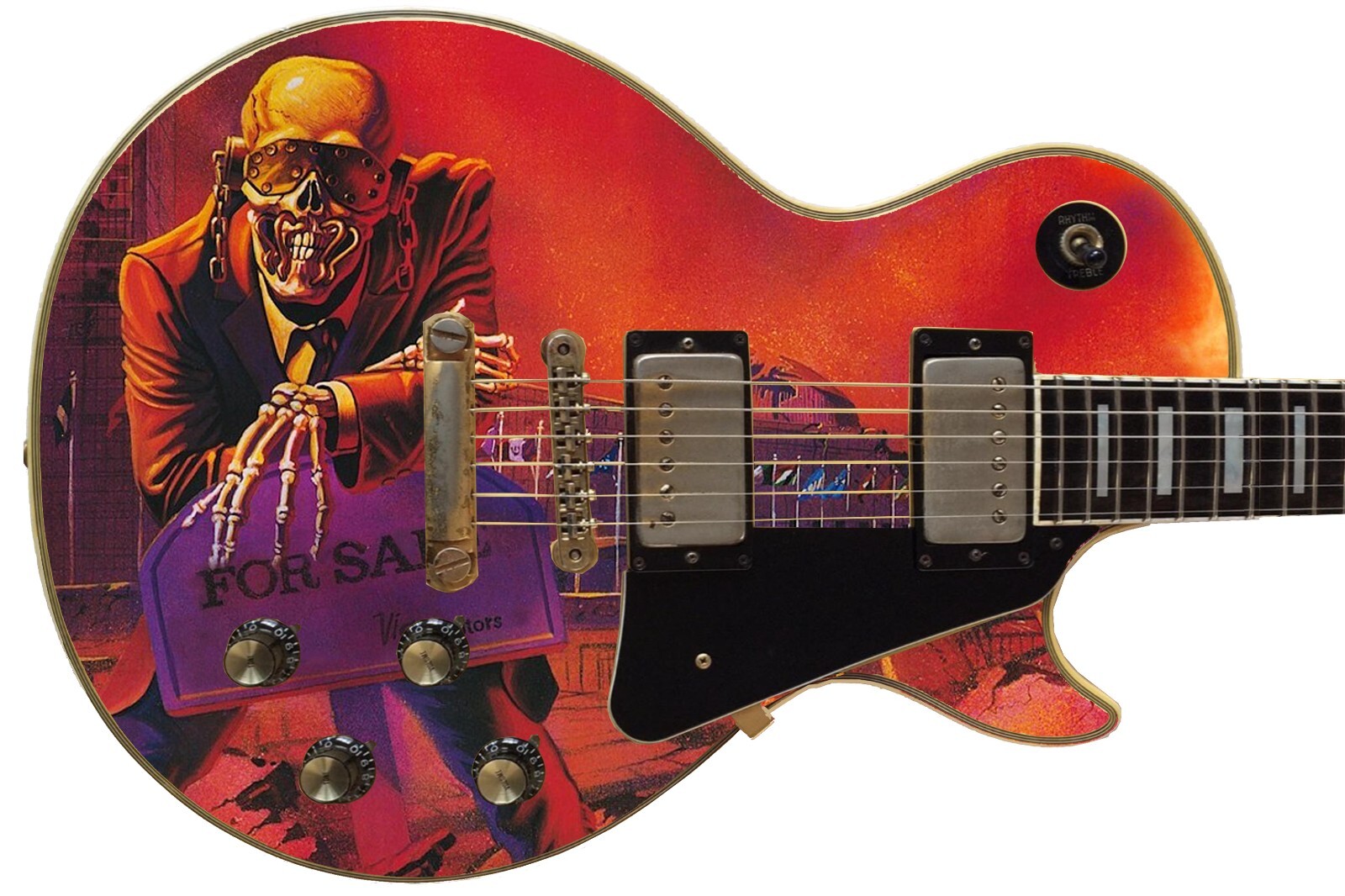 Guitar Skin Axe Wrap Re-skin Iconic 80’s Metal Rock Megadeath Peace Sells 1221