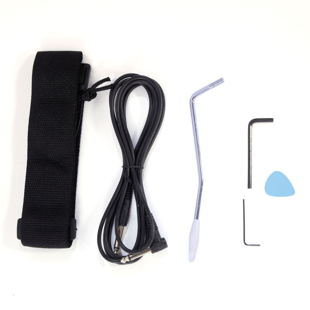 US Black &White Fingerboard ST Electric Guitar With Accessories &Bag Tremolo Arm