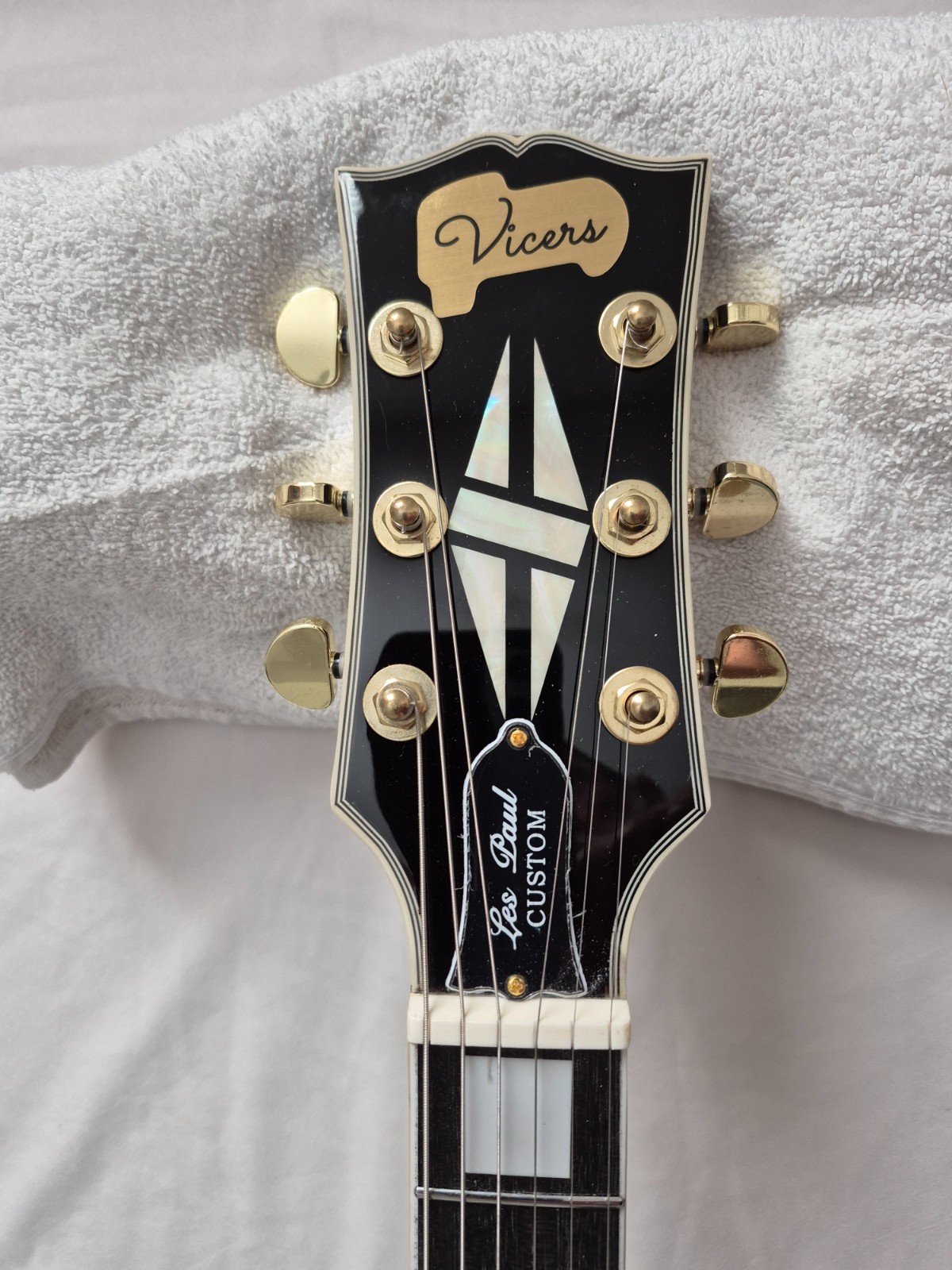 Vicers L/P Black Beauty Guitar Upgraded ProBuckers Coil Split Pots Orange Drops