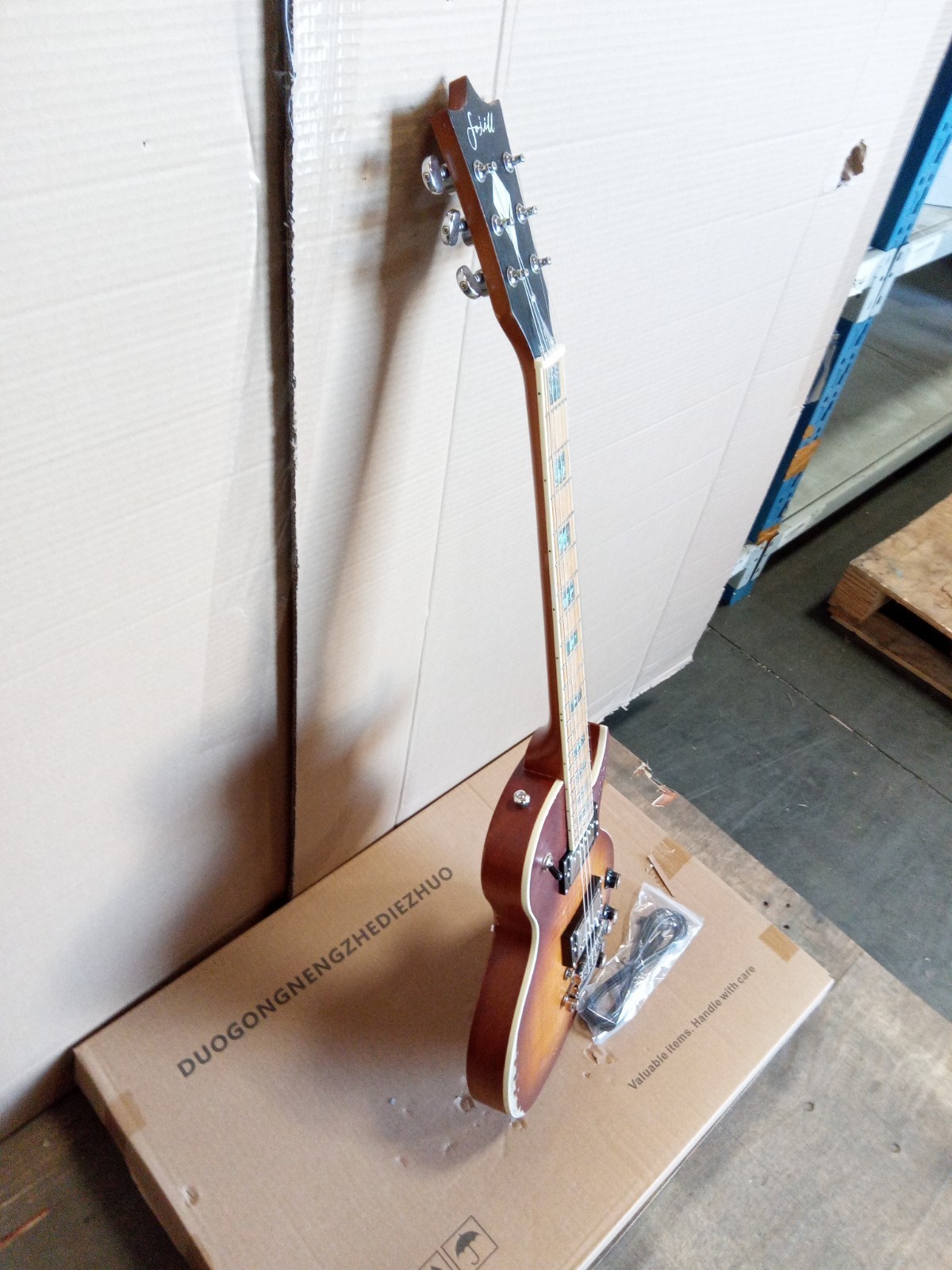 Open Box Old Aged Electric Guitar Maple Fretboard Sunburst Abalone Inlay