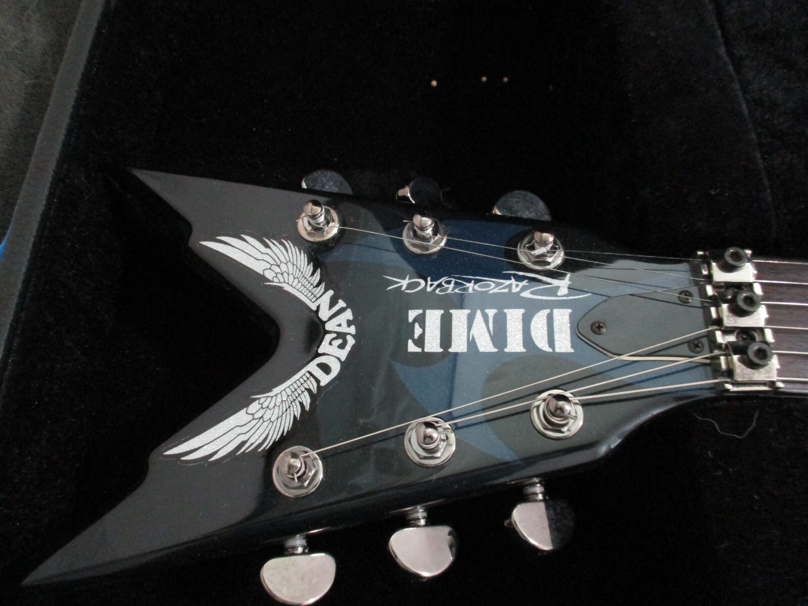 Dean RZR Razorback Black with blue &silver flames and EMG pickups