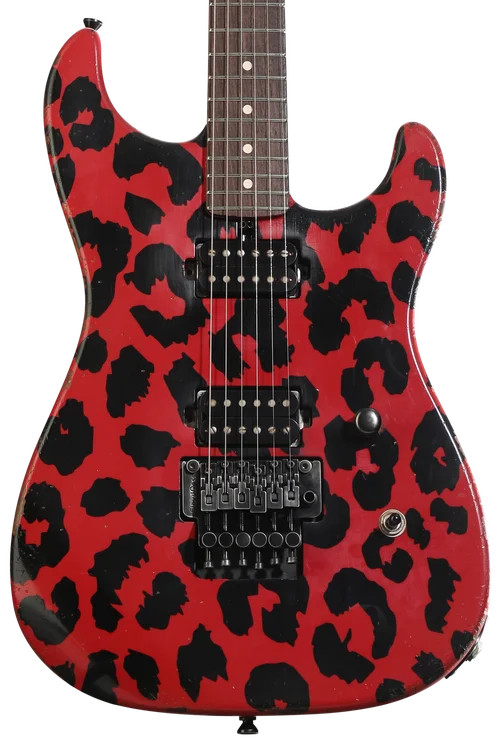 Friedman Cali Electric Guitar – Red/Black Leopard, Medium Aged