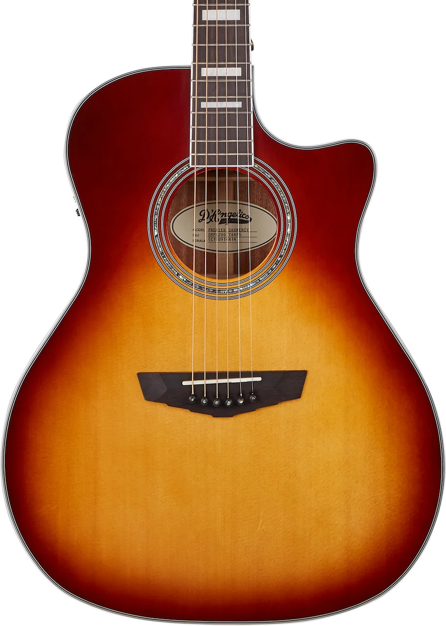 D’Angelico Premier Gramercy Acoustic-electric Guitar – Iced Tea Burst