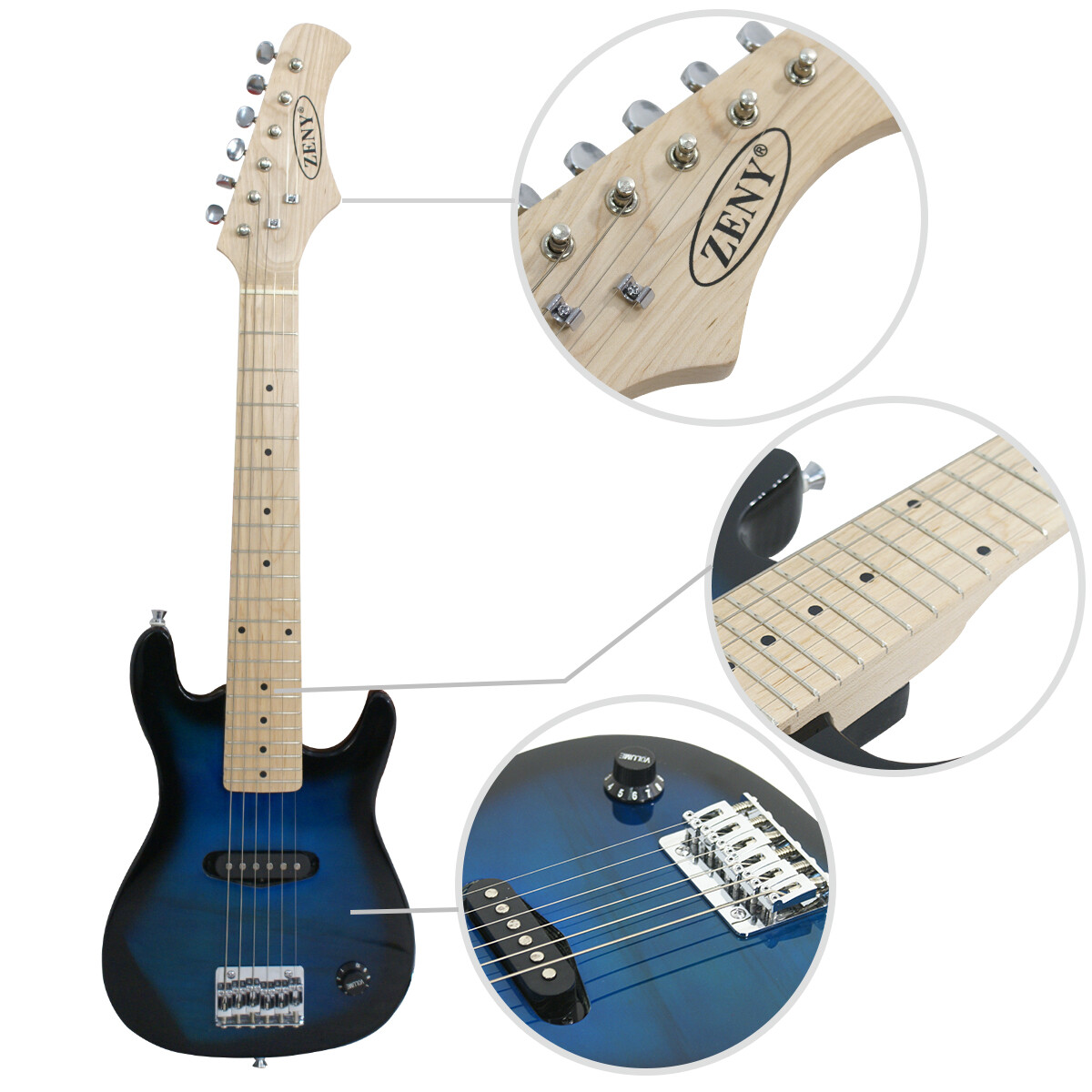 30″ Electric Guitar Starter Kit for Kids w/5W Amp, Picks, Strap & Accessory Kit