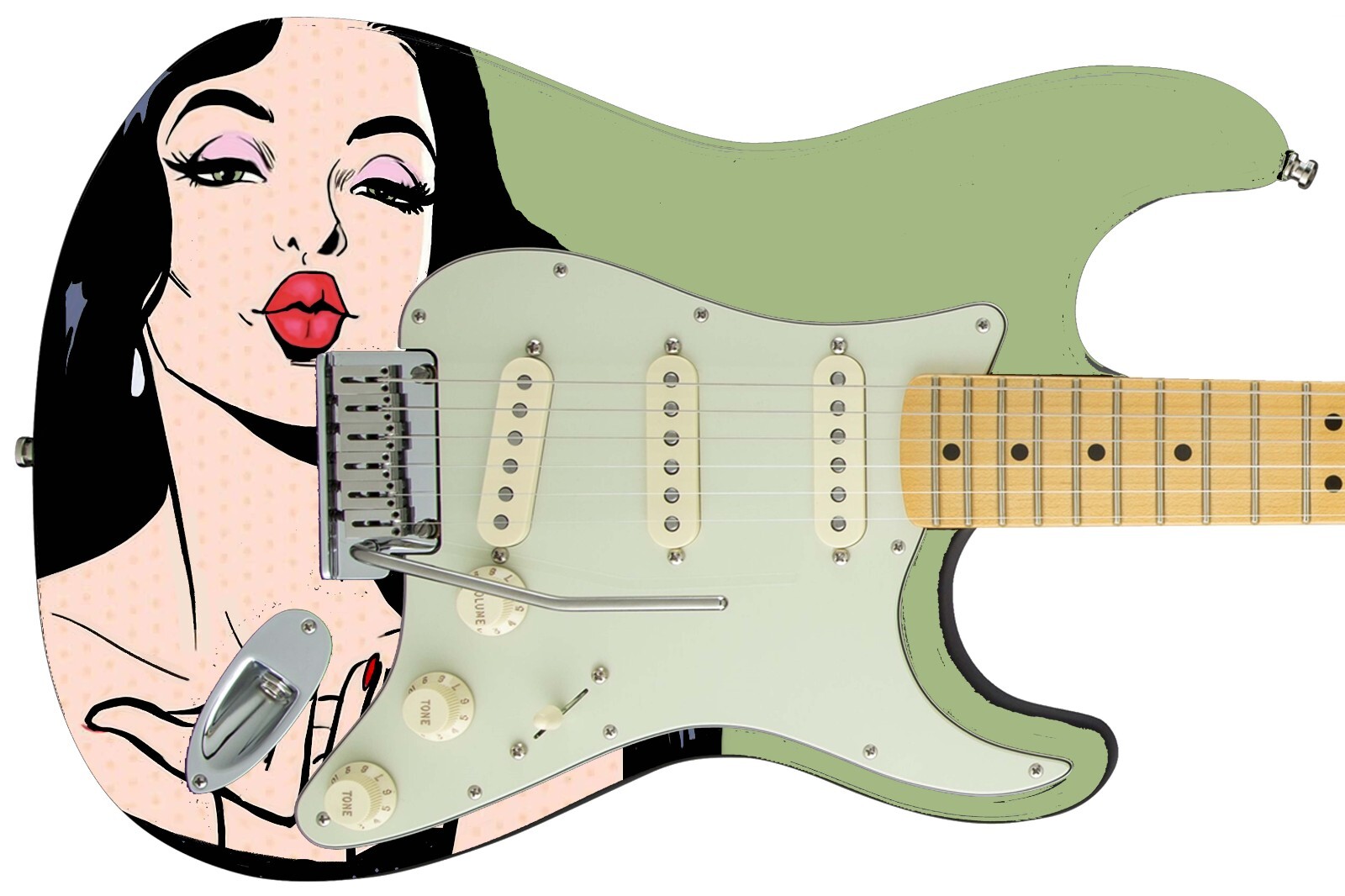 Guitar Skin Wrap Axe Re-Skin Pop Rock High Society Groupie Girl – 1212