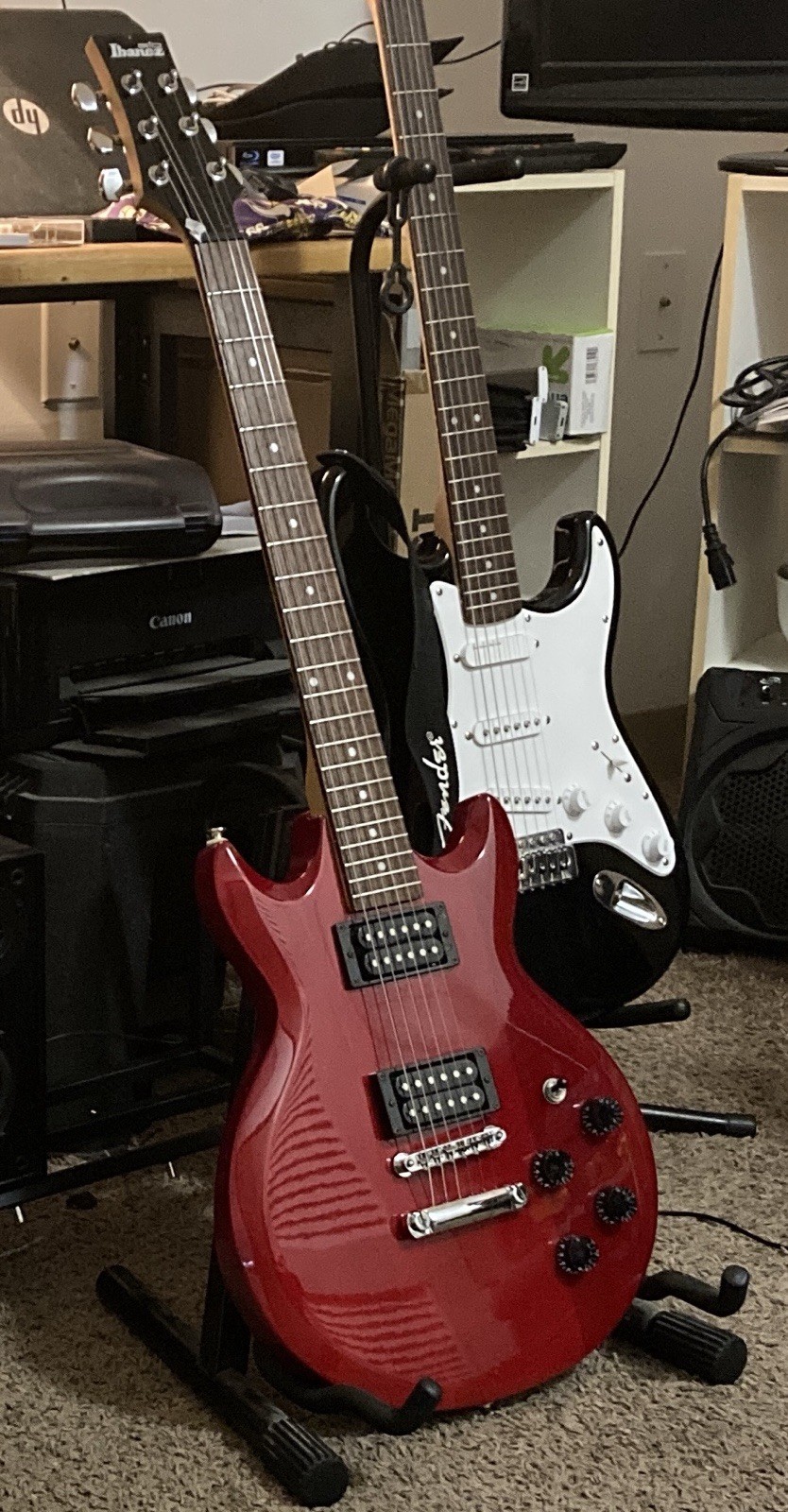IBANEZ Gio GAX70 Electric Guitar Red Double Cut Guitar, As Is, Repaired Neck.