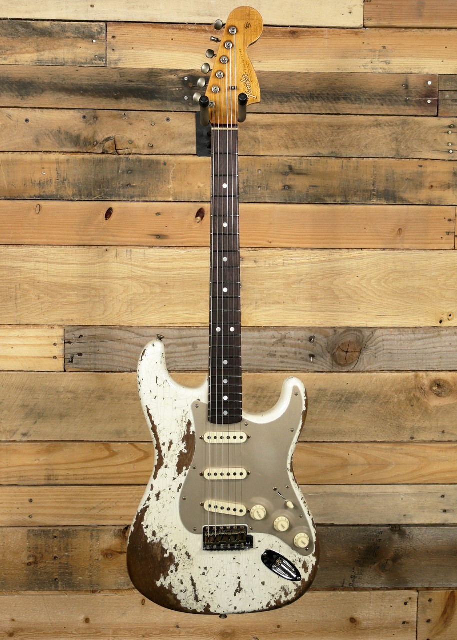 Fender Custom Shop Roasted Big Head Strat Electric Guitar Aged White Super Heavy