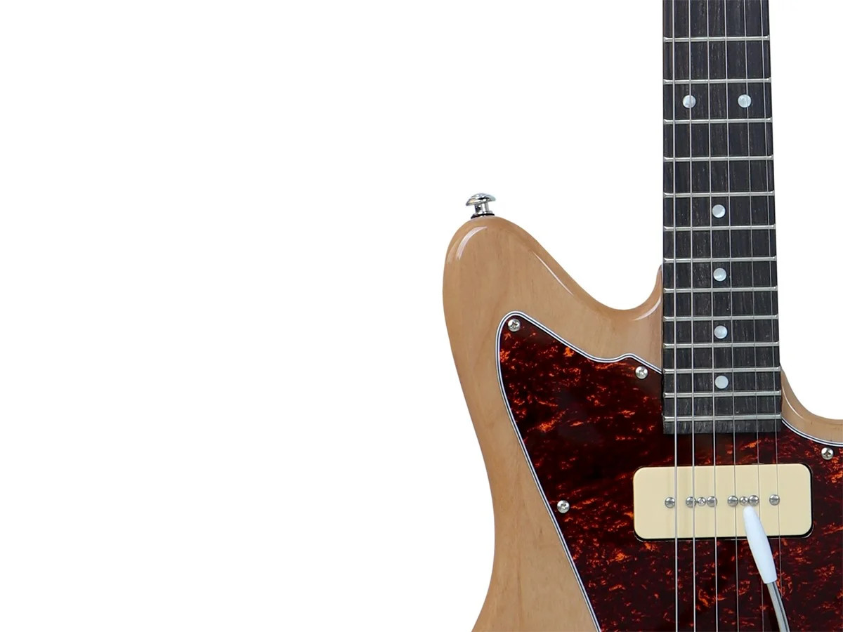 Monoprice Offset OS40 DLX Plus Alder Electric Guitar with Gig Bag Natural Color