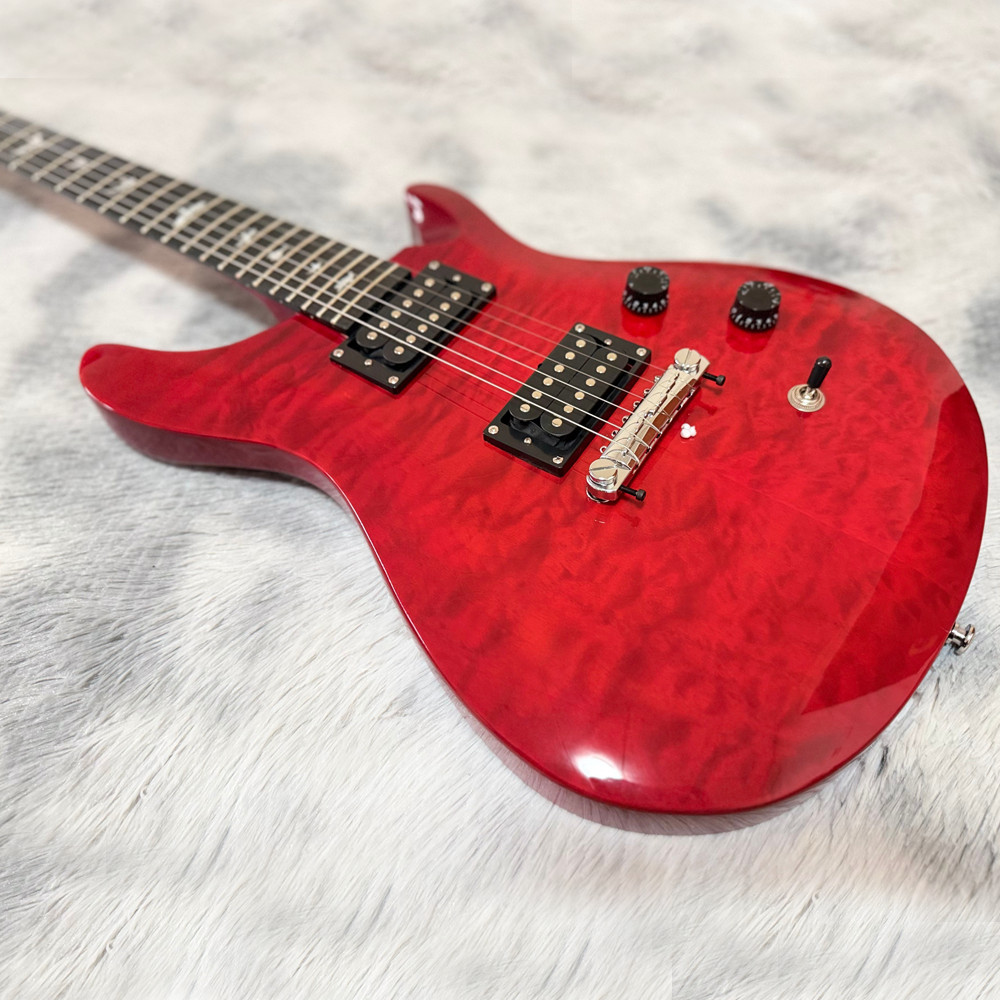 Full Size Amber PRS Electric Guitar HH Pickups Bird Fretboard Inlays