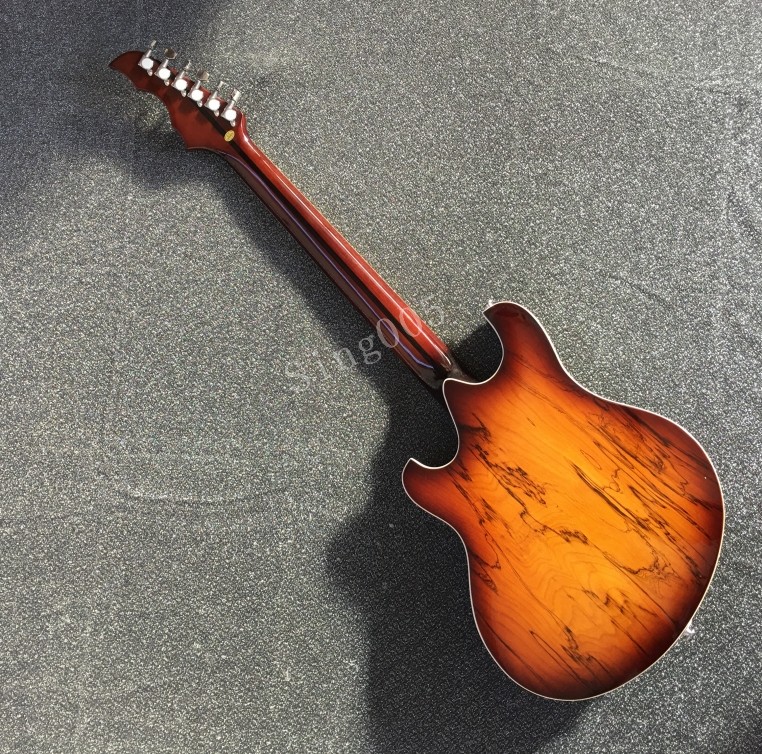 Languedoc Electric Guitar Semi-Hollow Body Vintage Sunburst Spalted Maple Top