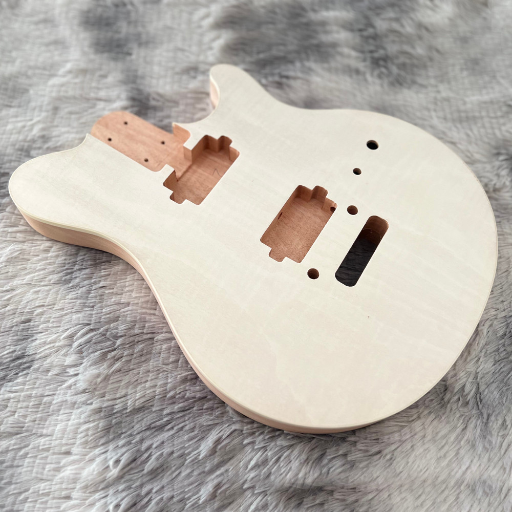 DIY Unfinished Solid Wood Electric Guitar Kit M Canadian Maple Neck CR Part Full