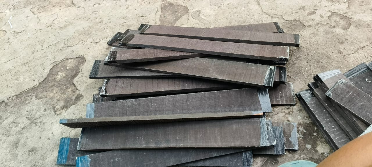 Ebony Wood Guitar Fretboard Blank High Density Black Wood Fingerboard Set 2 pcs