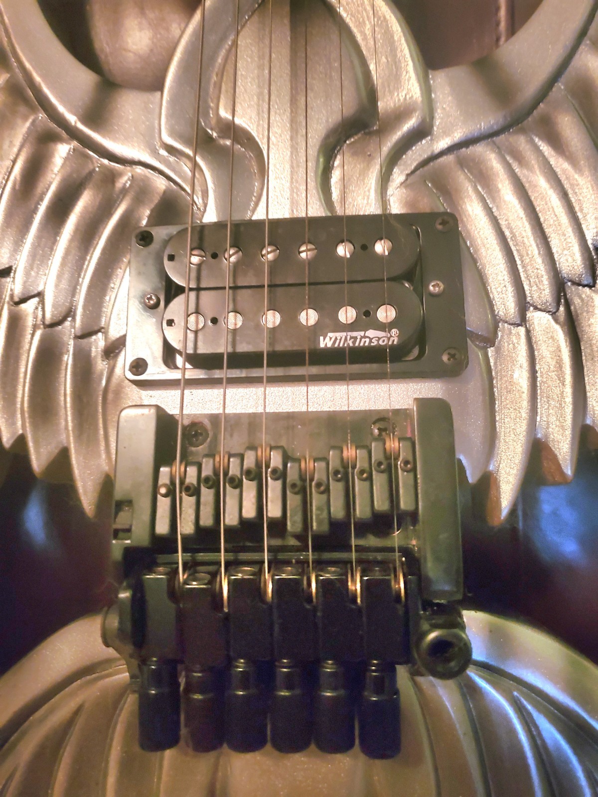 Silver Wing Angel Sword Electric Guitar – Right-handed, 24 Fret [Floyd Rose]