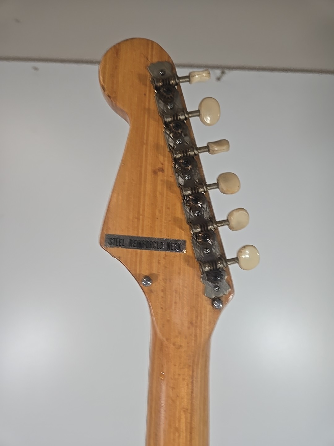 Vintage 1960s Teisco E-110 Tulip Sunburst Solid 6 String Electric Guitar Japan