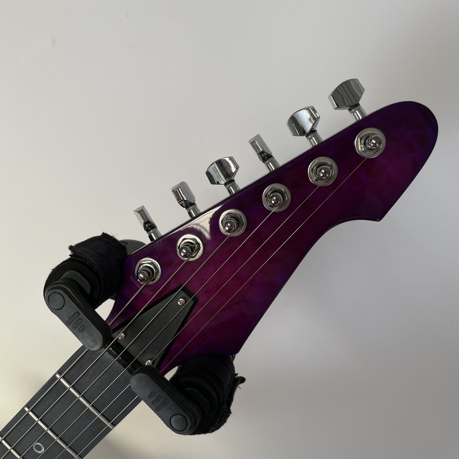 New Product EX 6 String Purple Electric Guitar Flamed Maple Top Chrome Part