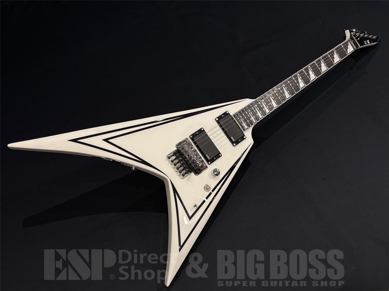 E-II SV White Black Stripes Electric Guitar