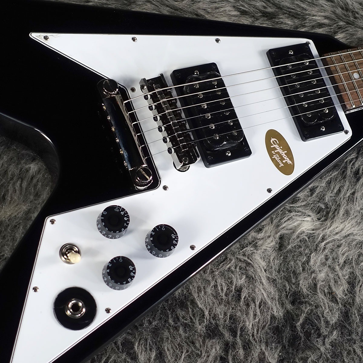 Epiphone Inspired by Gibson Kirk Hammett 1979 Flying V Ebony w/Hard Case New