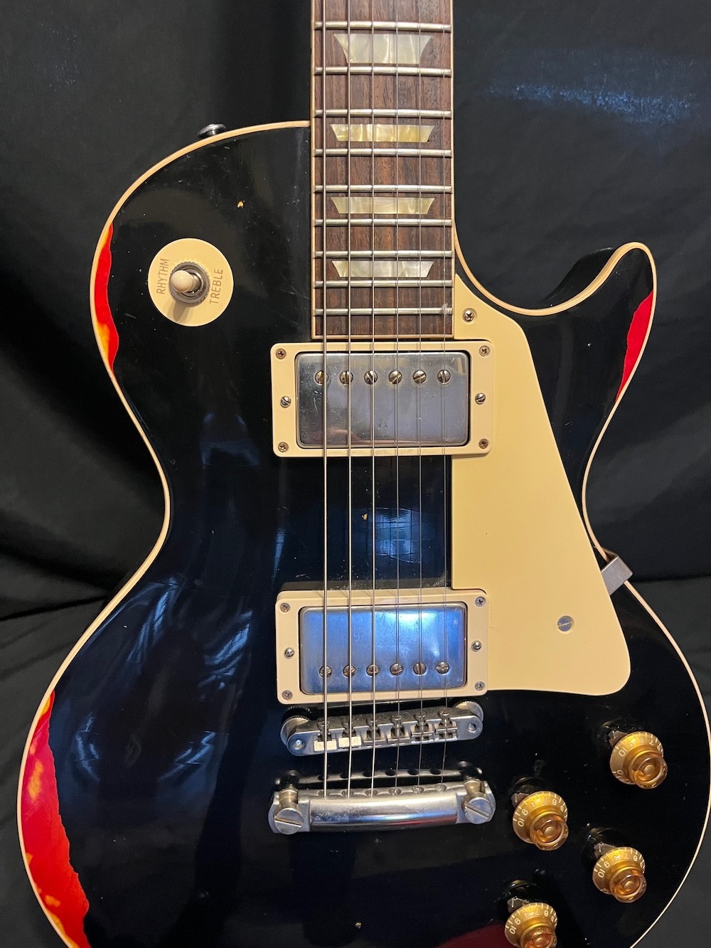 2017 Gibson Custom Shop Les Paul Standard Painted Over Aged Ebony Cherry/Sunburs