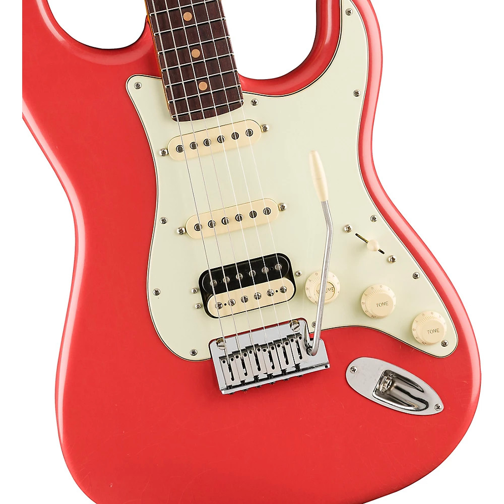 Fender American Ultra Luxe Vntg 60s Stratocaster HSS Rosewd FB Guitar Fiesta Red