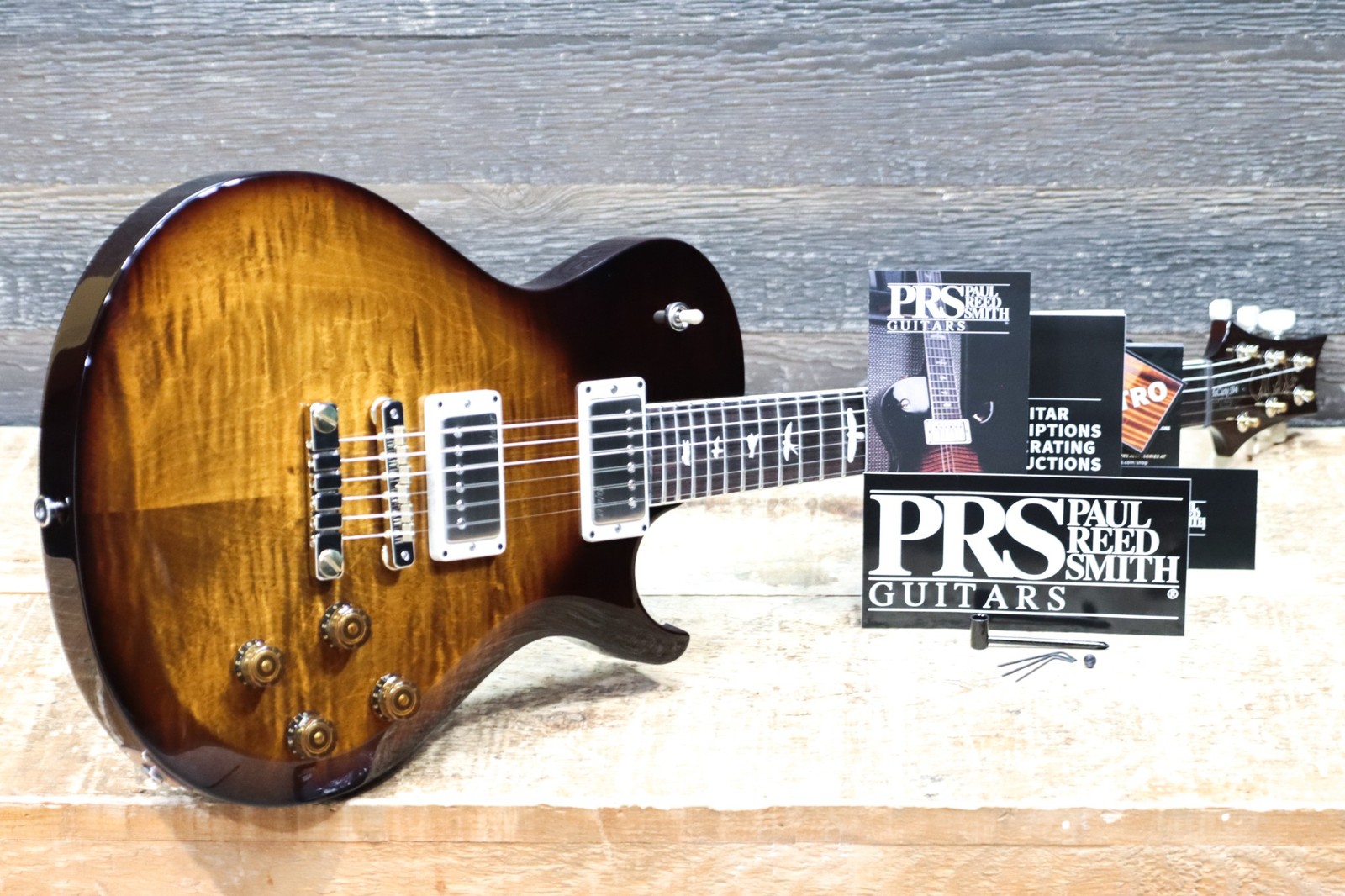 PRS S2 McCarty 594 Singlecut Black Amber Pattern Vintage Electric Guitar w/Bag