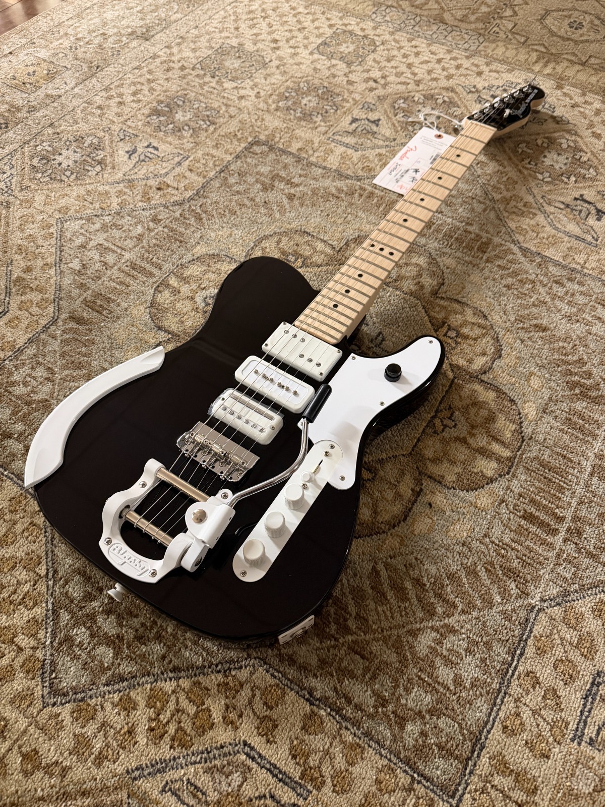 Fender Jack White Triplecaster Telecaster in Black w/ Hard Case & Free Pro Setup