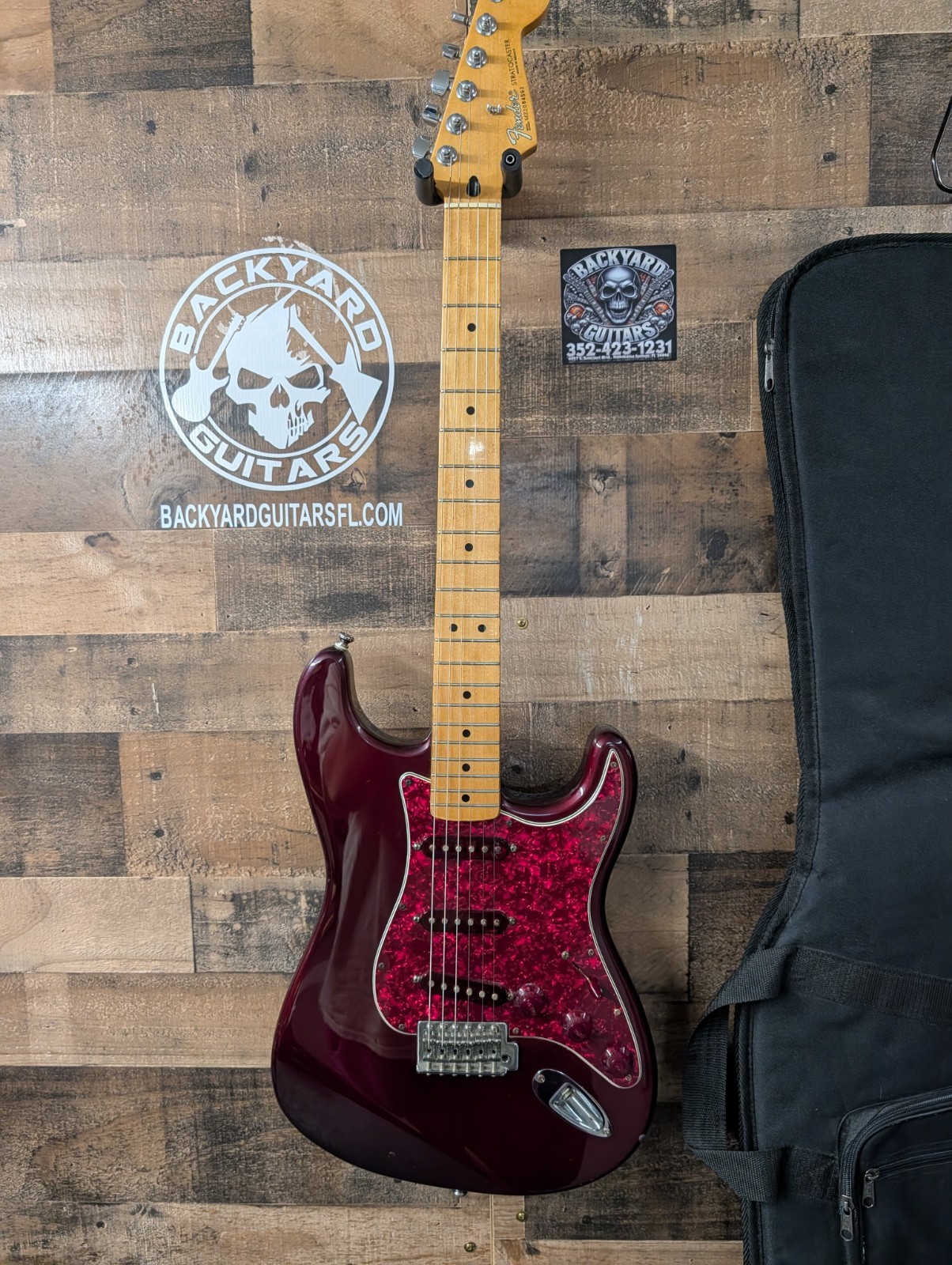 2002 Fender FSR Trans Moto Stratocaster Wine Red W/ Gig Bag Mim