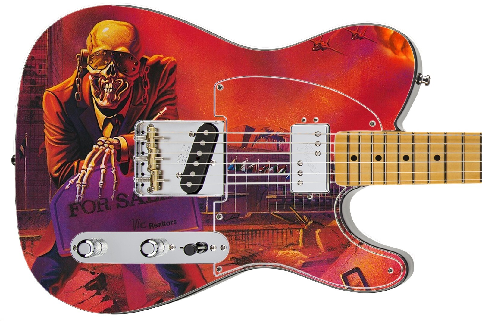 Guitar Skin Axe Wrap Re-skin Iconic 80’s Metal Rock Megadeath Peace Sells 1221