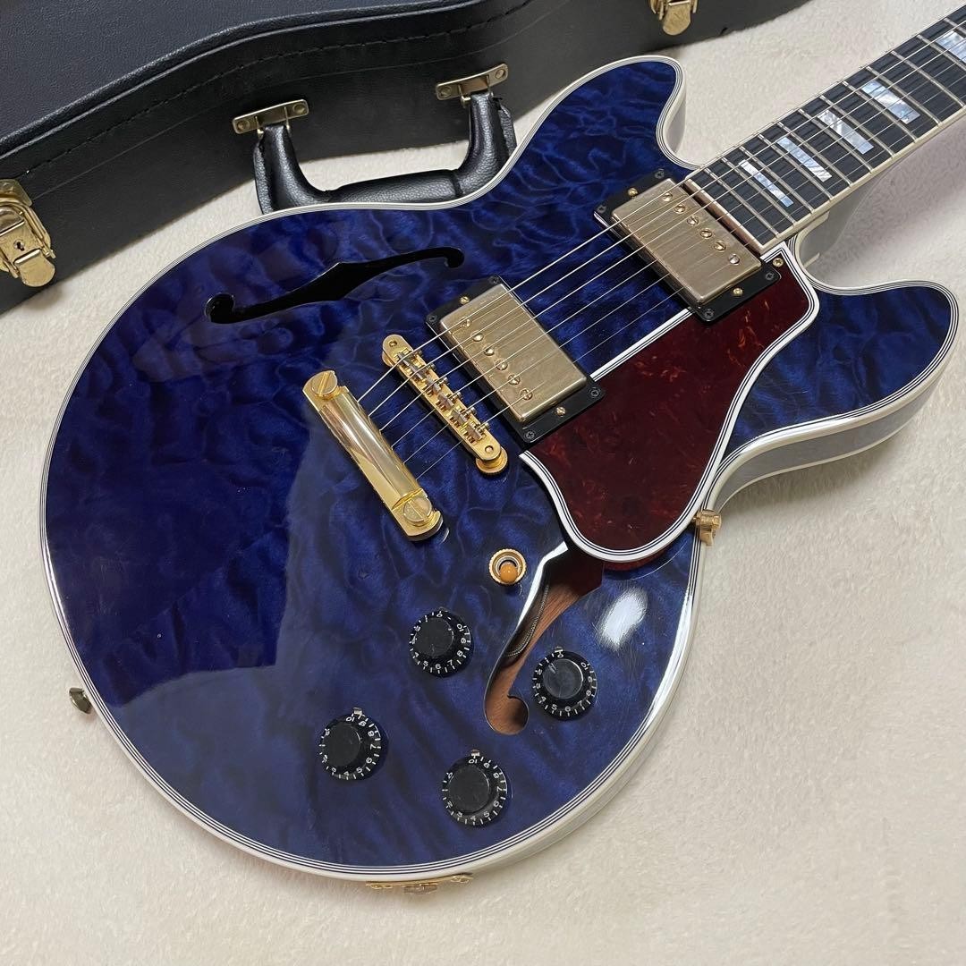 Electric Guitar Gibson Custom Shop CS-356 2014 Translucent Blue Quilt USA