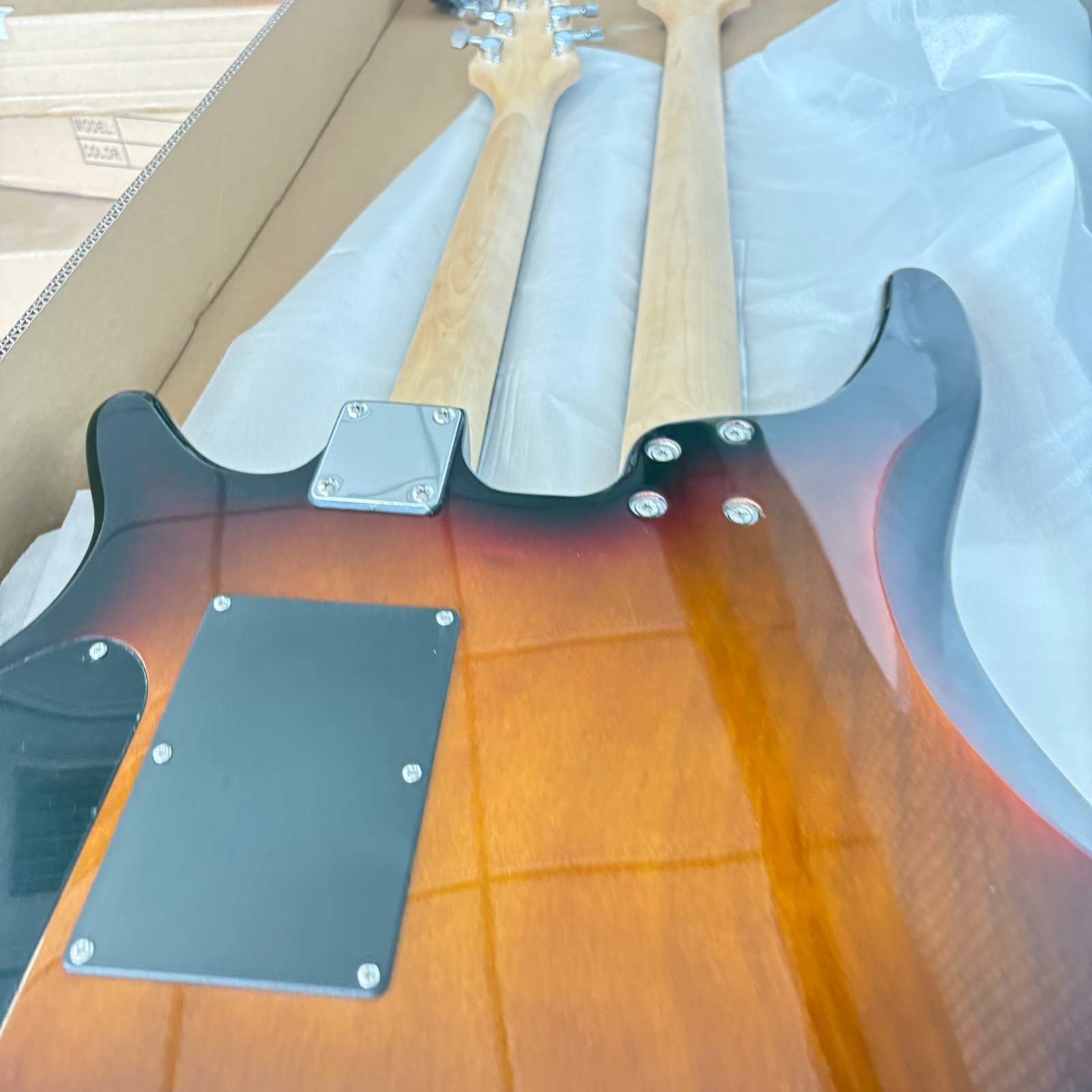 6+4strings Double Neck Electric Bass Guitar Maple Neck Sliver Hardware