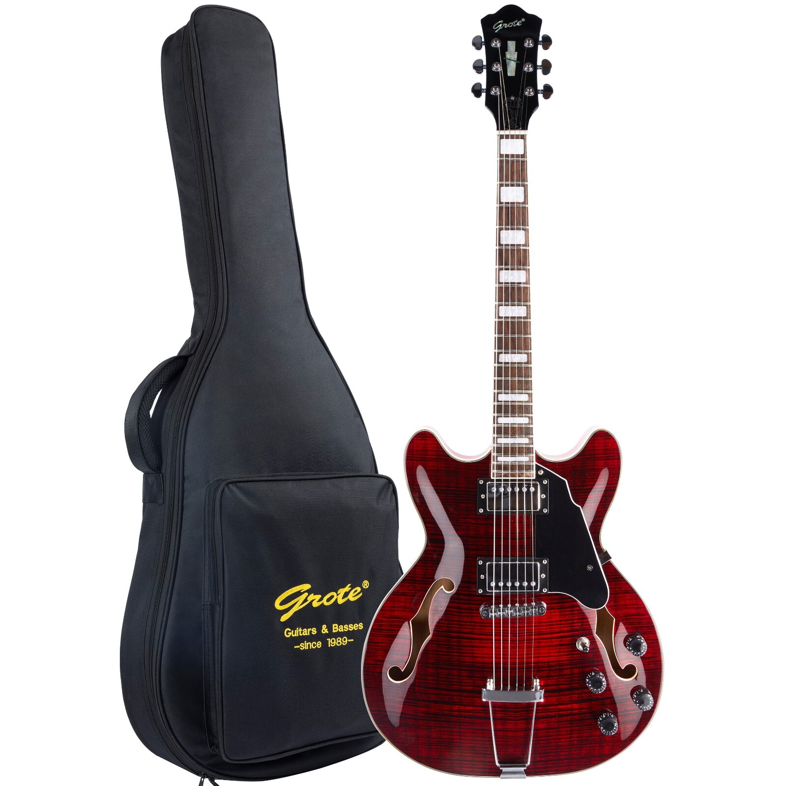 New Electric Guitar Semi-Hollow Body 335-YS-HW Style with GigBag