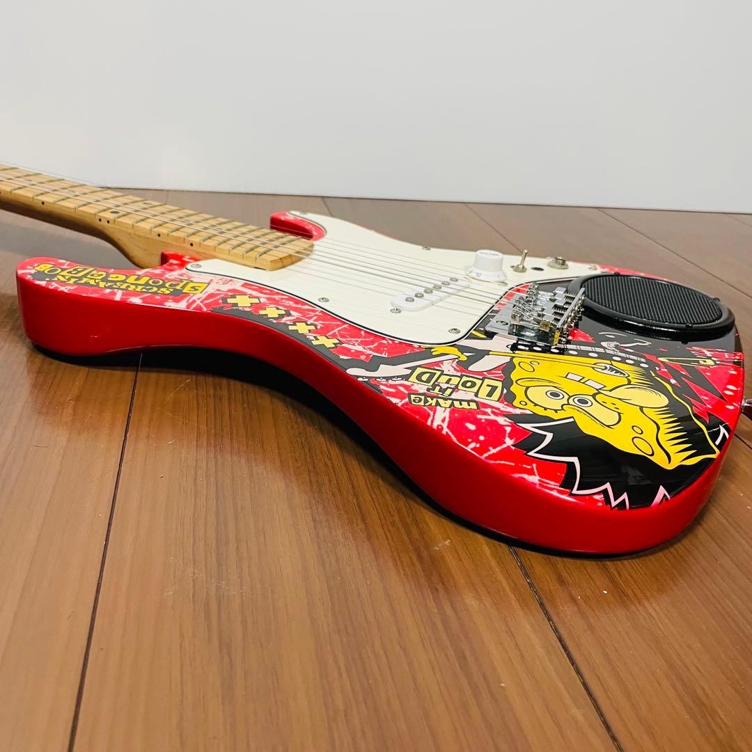 SpongeBob SBE34OFT 3/4 Size Electric Guitar Built-in Speaker Kids Japan Rare