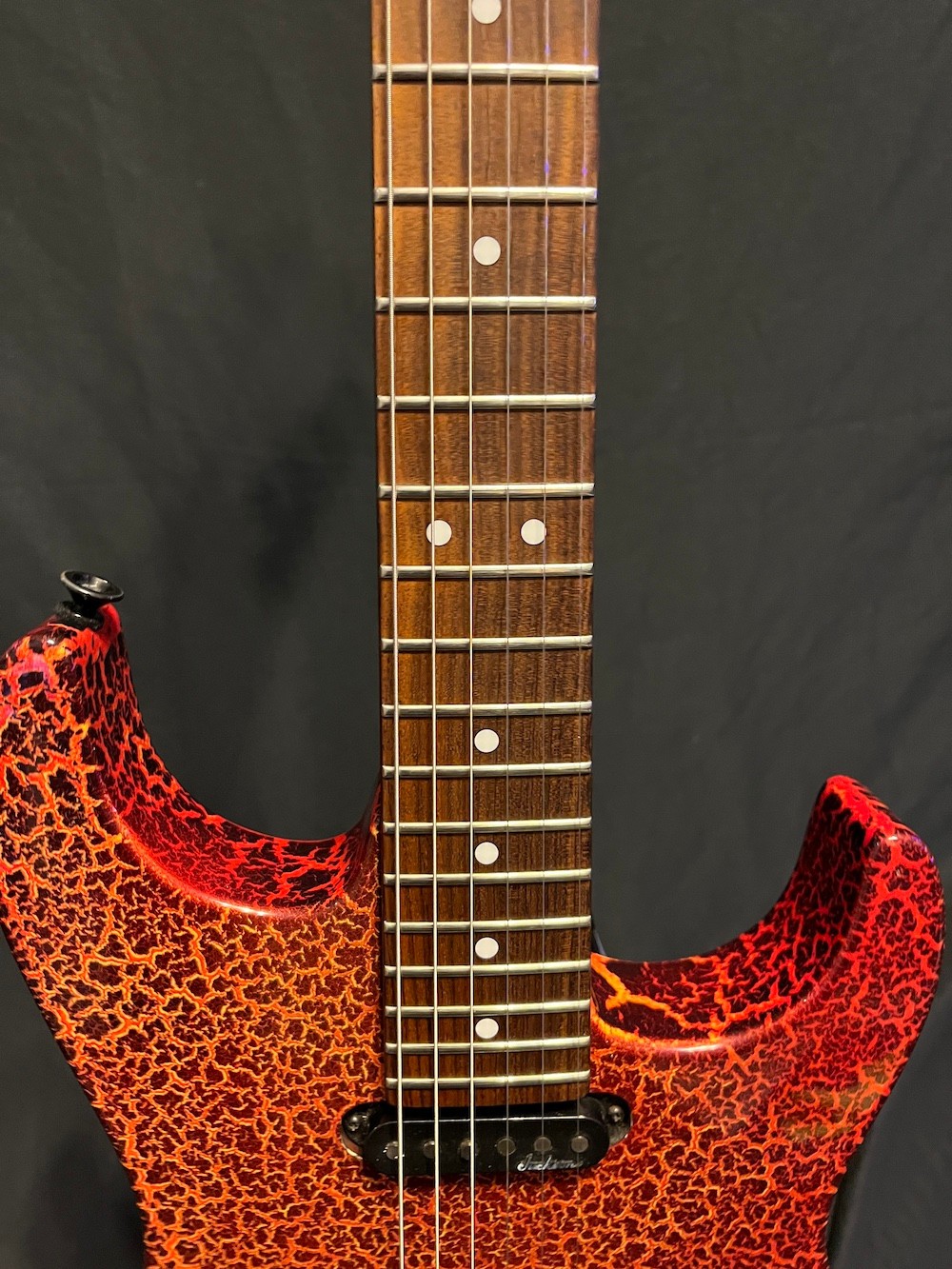 1988 Jackson USA Lava Fire Crackle Limited Edition Guitar Signed-Grover Jackson