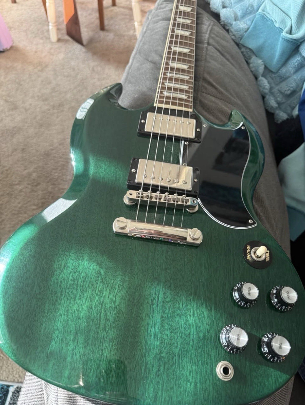 Gibson SG Green 6-String Solid Body Mahogany RH 22-Fret w/ Hard Case 2024