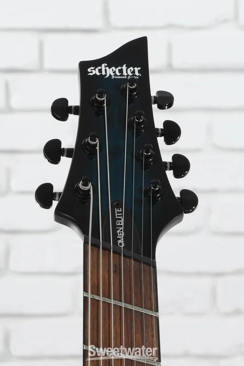Schecter Omen Elite-7 Multiscale 7-string Electric Guitar – See Through Blue