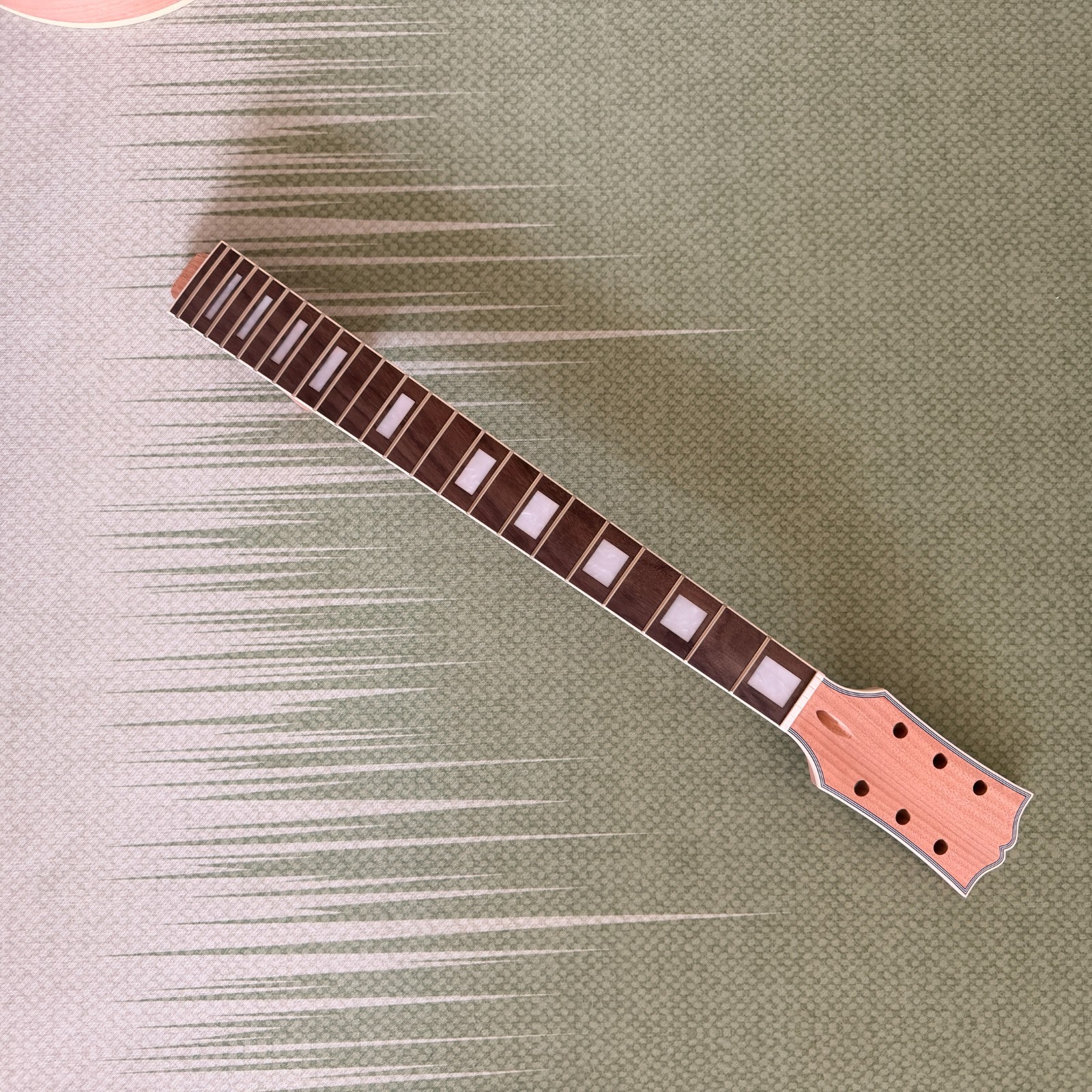 Unfinished 6-string L P DIY Electric Guitar Kit Burl Top Mahogany Neck GD part
