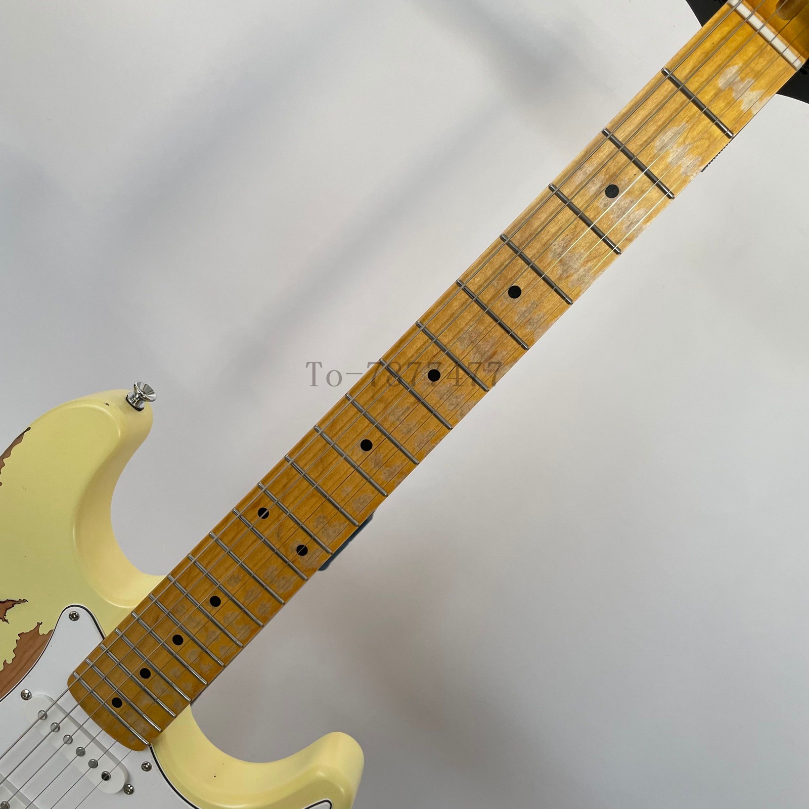 Aged ST Electric Guitar Maple Fretboard&Neck Tremolo Bridge 3S Pickups Yellow