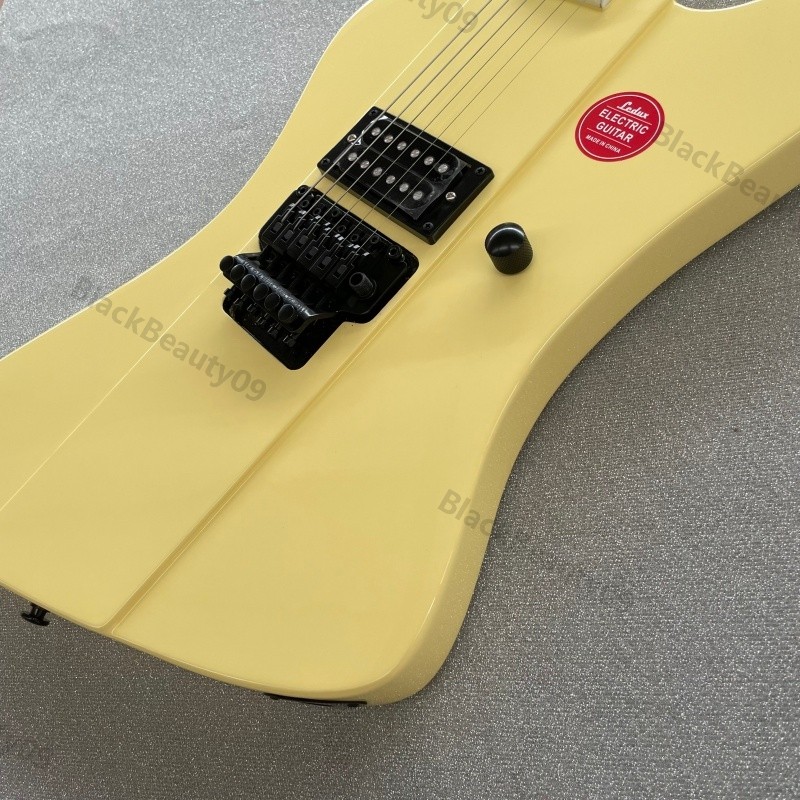 Solid Body Electric Guitar Stainless Rounded Fret Edge C Shape Neck Yellow