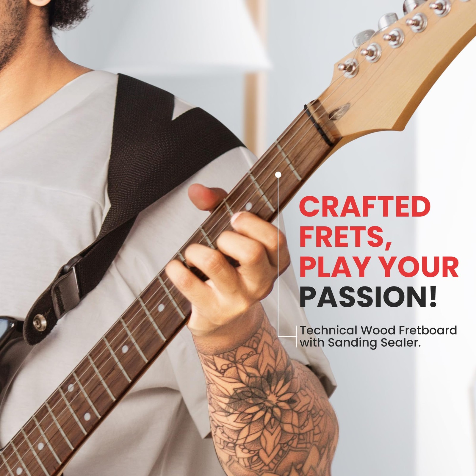 Pyle Unfinished Electric Guitar Kit – You Build The 20 x 25 x 8 cm, Natural