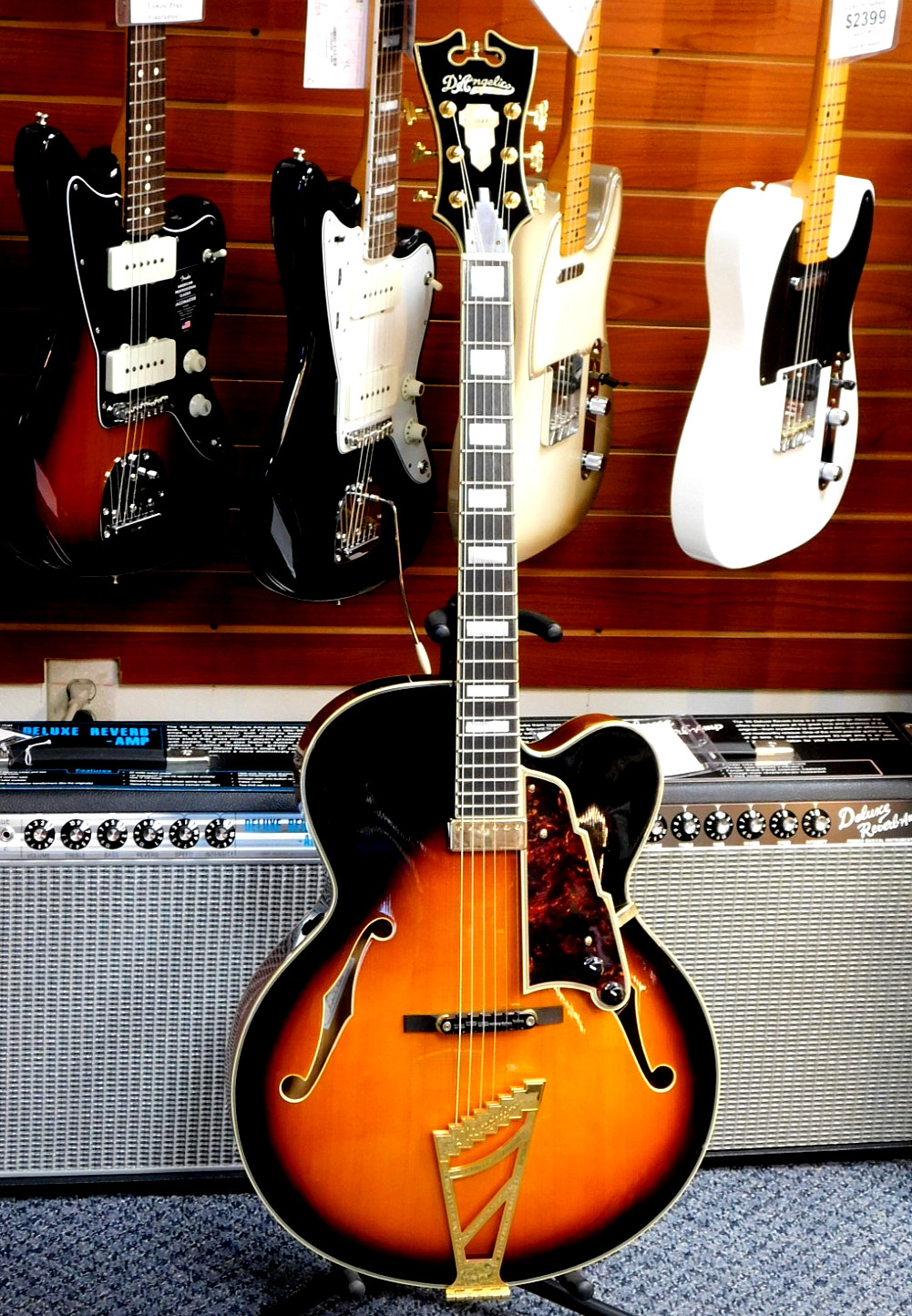 D’Angelico Excel EXL-1 Hollowbody Electric Guitar w/Case! Dark Iced Tea Burst!!