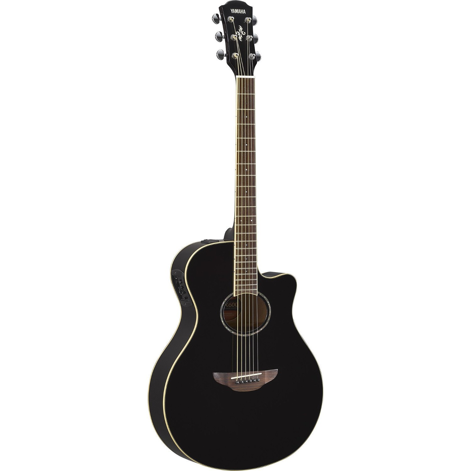 Yamaha APX600BL Thinline Acoustic-Electric Guitar Black with Case and Picks